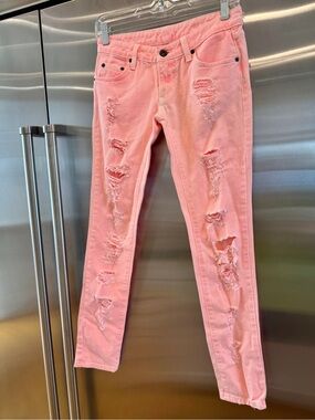 NEW Carmar LF Orange Jeans Distressed Denim Pants